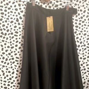 Black Satin A Line Skirt